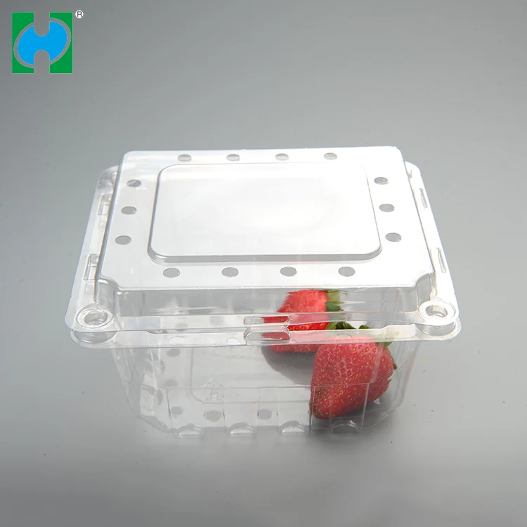  Chinese supplier kitchen product takeaway PET Plastic Fruit Clamshell food containers with lid