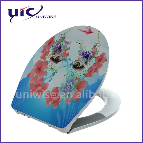 Fashion Design Urea Acrylic Toilet Seat With Quick Release hinge toilet seat with pattern