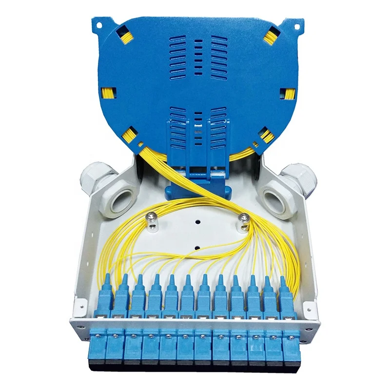 12 SC Simplex адаптер DIN Rail волоконно-оптический концевой ящик