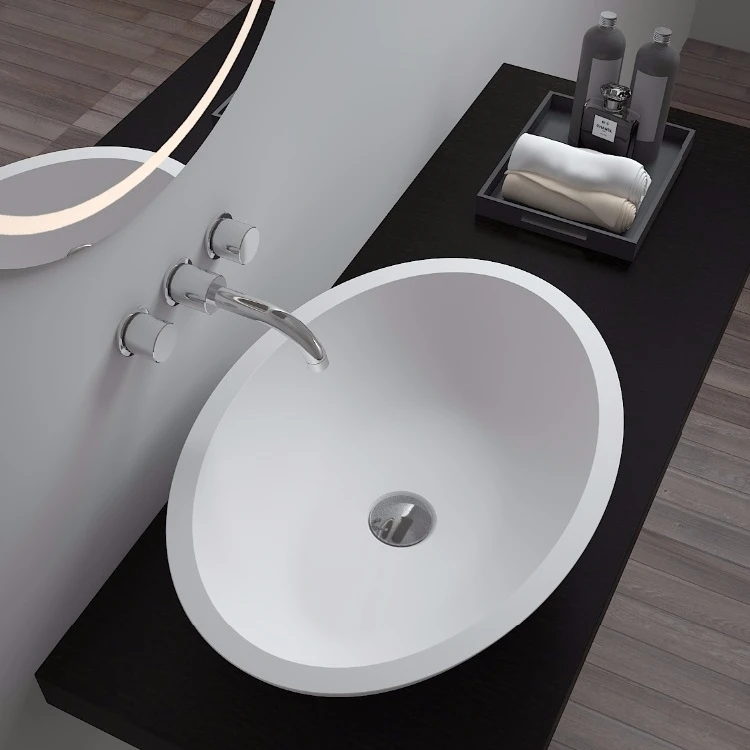 Bellissimo solid surface sink bathroom oval basin factory basin manufacture BS-8302