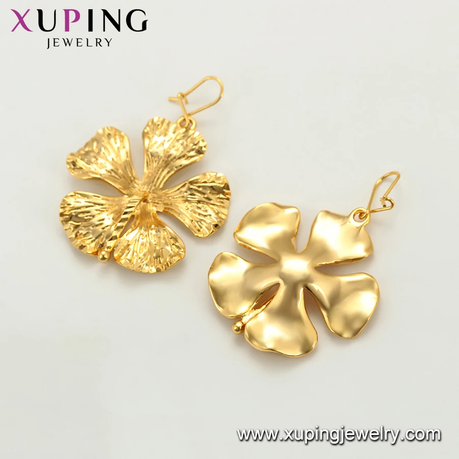 97764 xuping Jewelry environmental copper 24k gold plated earring simple fashion style flower shaped  women dangling earring