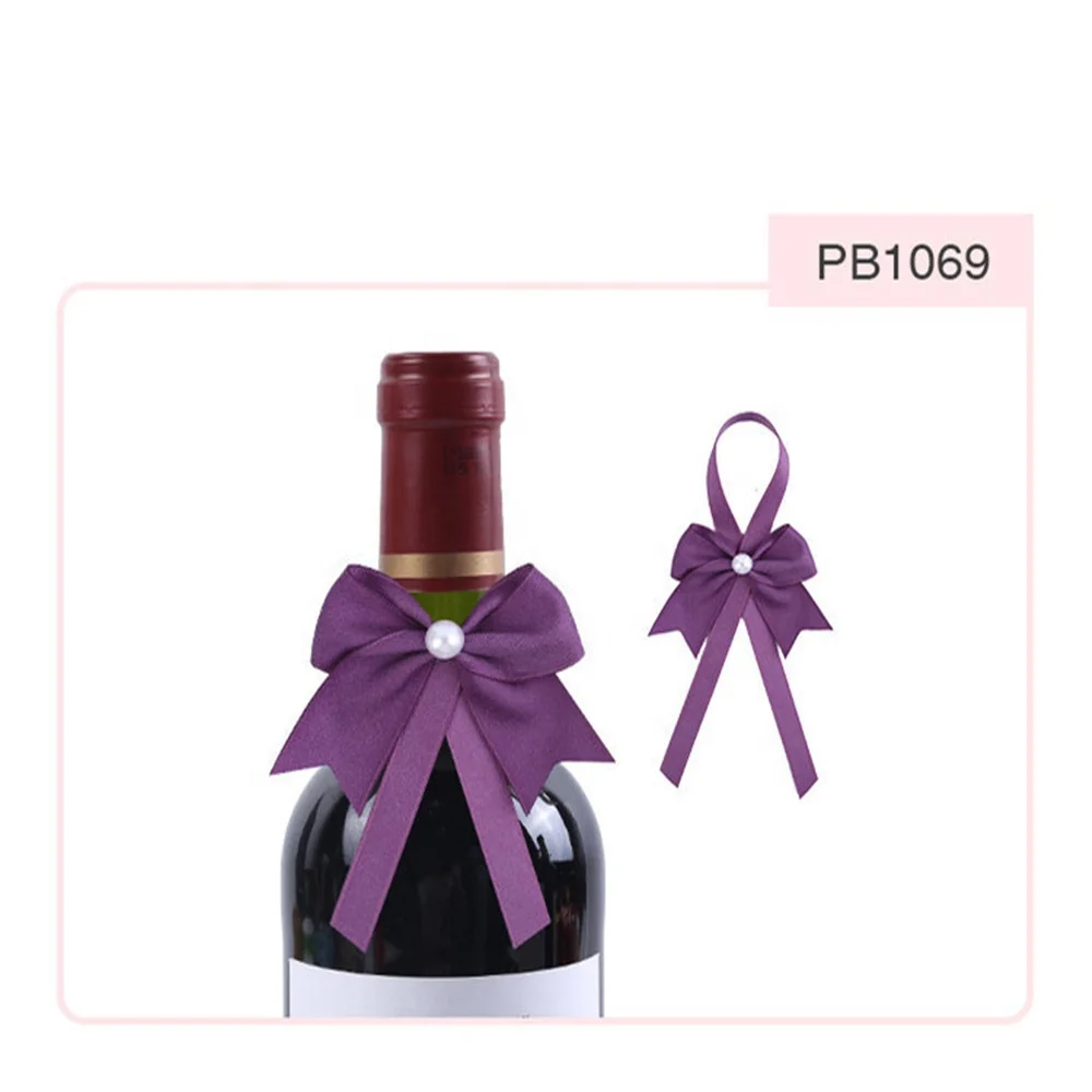 Manufacturer Gift Ribbon Bow With Elastic Loop Bottle Neck Packing Pull Ribbon Bow
