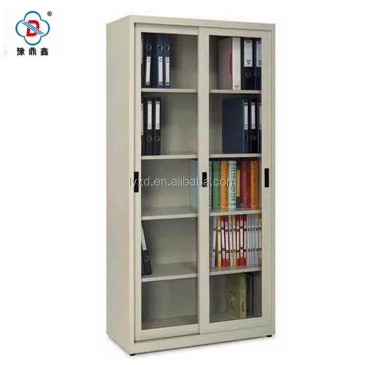 Dust-Proof book cabinet, metal files storage cabinet, glass door laboratory cabinet with shelves