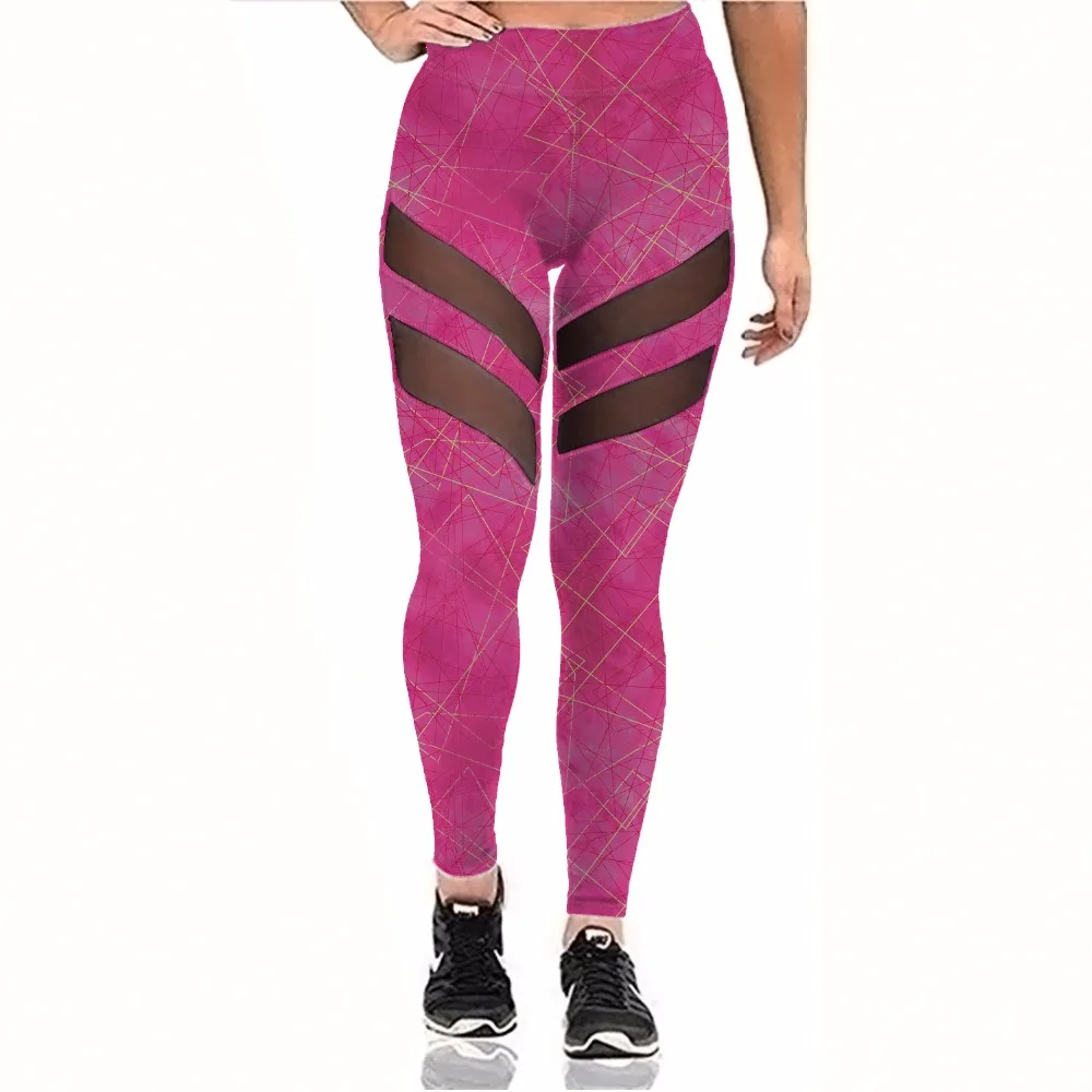new products wholesale fitness clothing gym wear mesh yoga pants womens pink