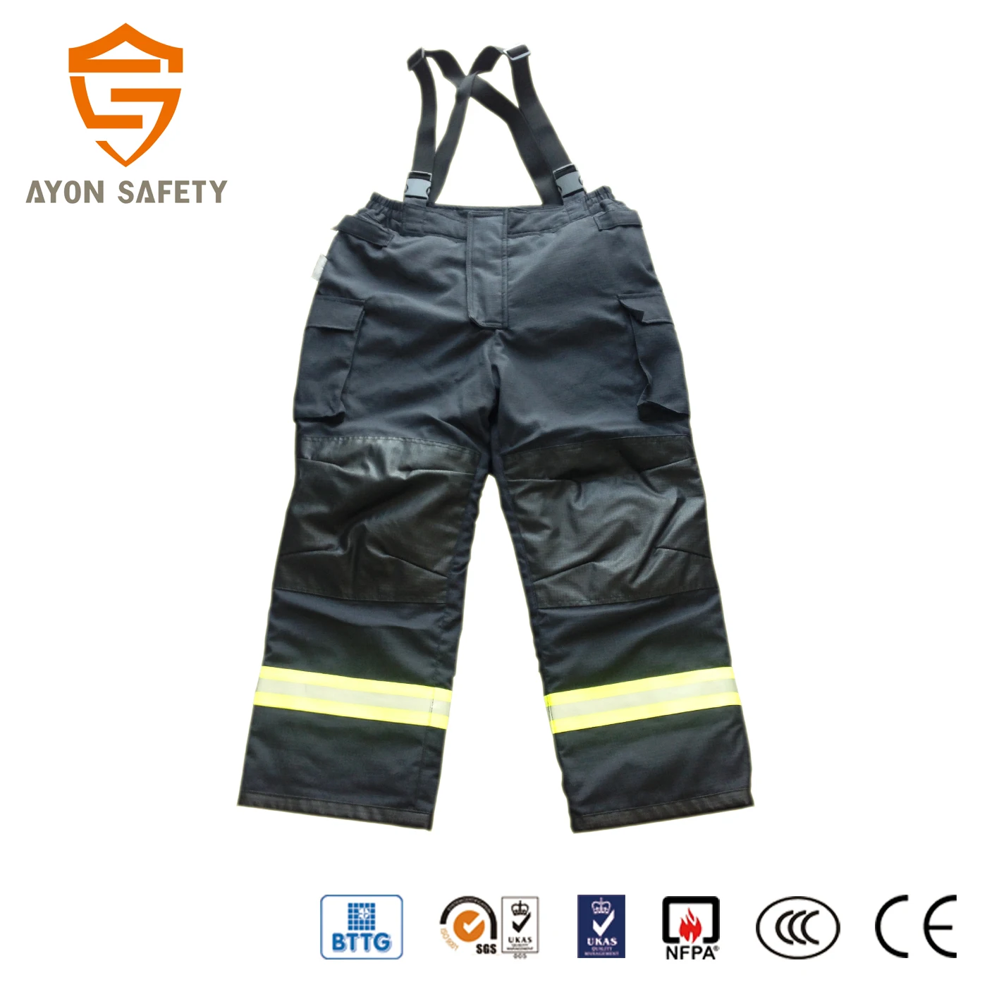 Fire suit uniform with Aramid flame retardant Fireman suit with fast Zipper-Ayonsafety