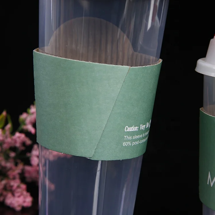 
Custom shape logo printed disposable paper cup sleeve for hot coffee cup 