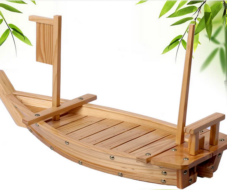 Plate Tray Container Kit Wooden Sushi Boat