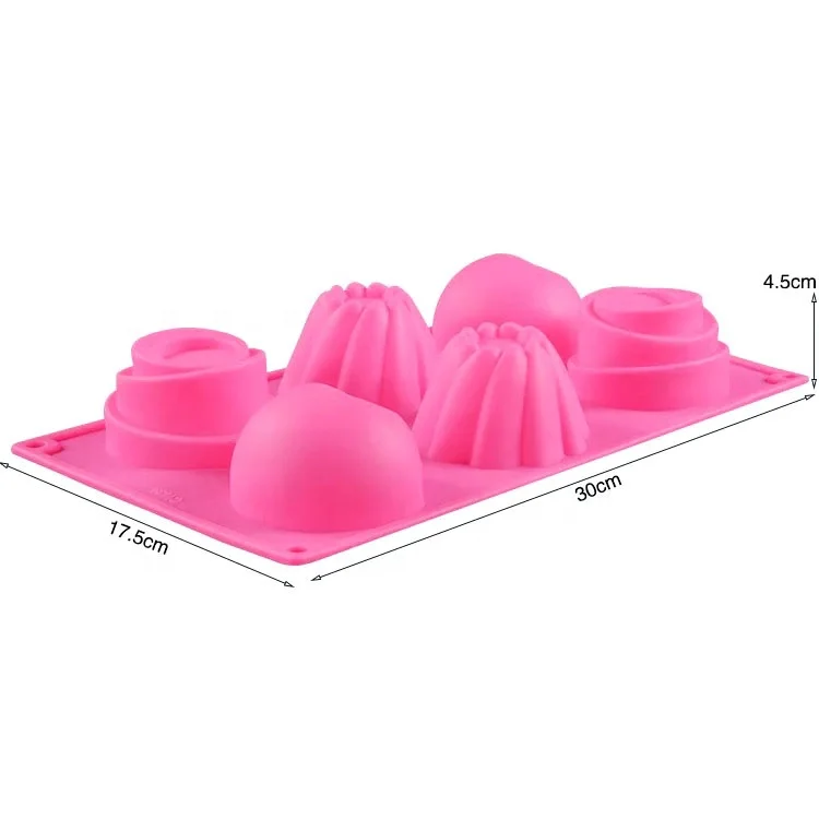 BPA free  Non Stick Silicone Cupcake 6 Round Holes Shape Mold for Baking