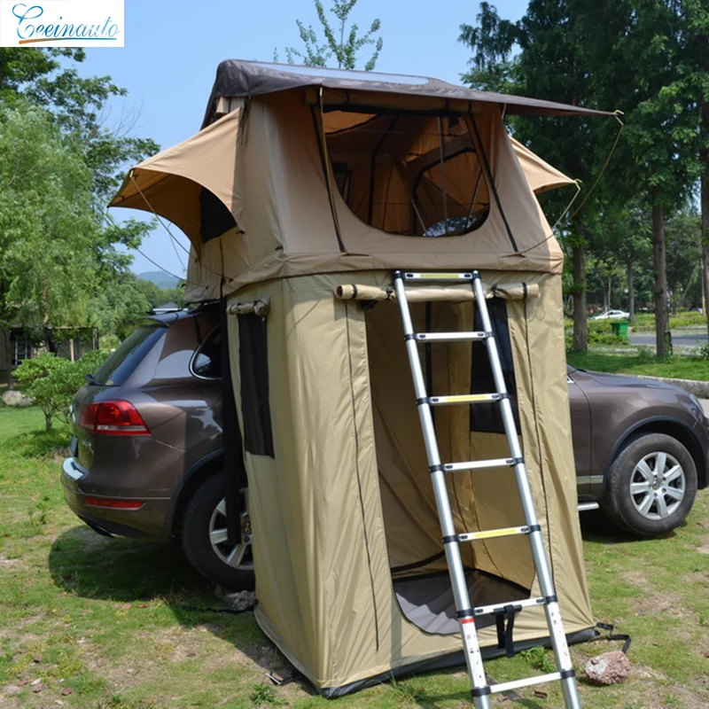CeeinAuto thicken roof tent car sunscreen leakproof camping outdoor 1.4 meters wide multi-person foldable car tent extension