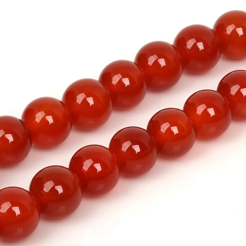 Wholesale round red natural agate stone agate beads