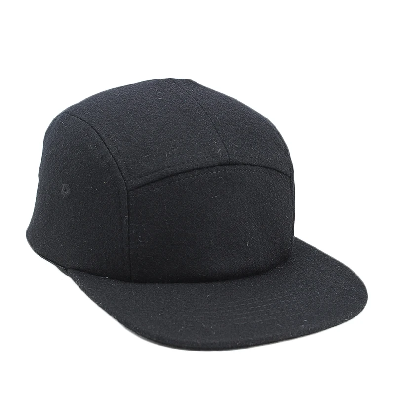 blank  5 Panel Custom Cap, 5 Panel hat Wool, Cap Hats 5 Panel black