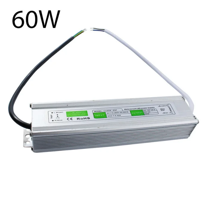 Best 110v~260v ac dc12v waterproof led power supply 60w 5a IP67