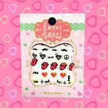 1PC South Korea Nail Stickers Sexy Tongue Red Lips Designs Nail Decorations HCML20 Child Superman Sign