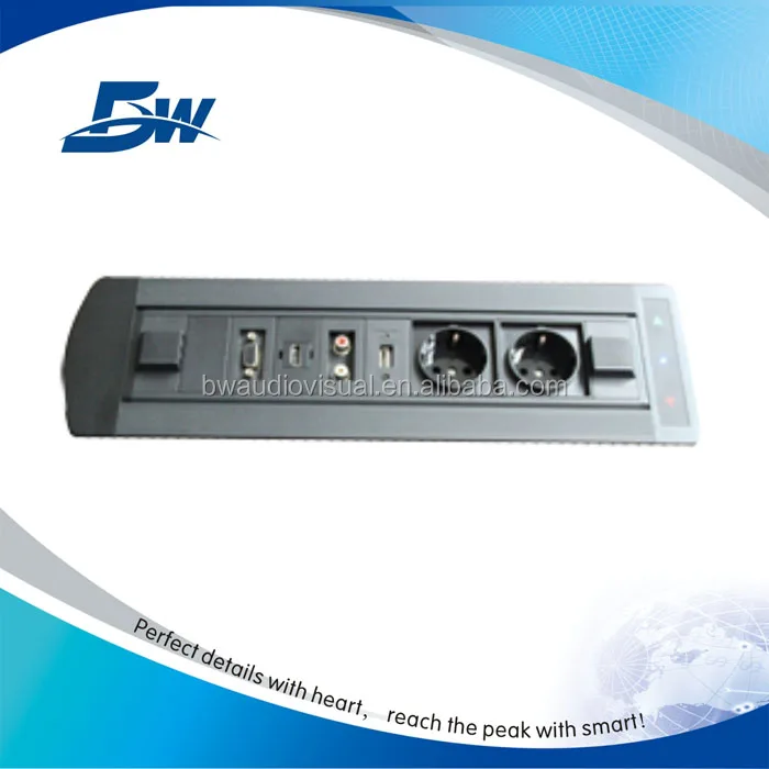 Schuko- socket for table aluminium/Furniture lift system socket