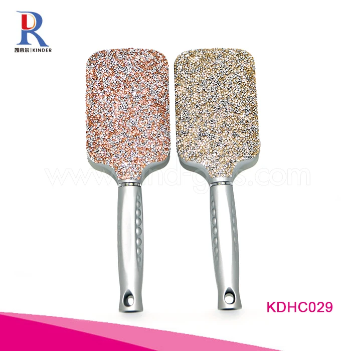 Fashion Luxury Crystal Bead Cheap And Durable Bulk Silver Paddle Brushes Hairdressing Hiar Combs