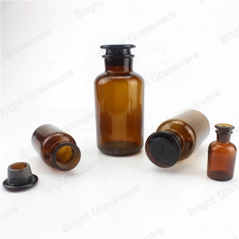 Wholesale 60ml 125ml 250ml 500ml 1000ml Amber Glass Pharmacy Reagent Bottle for Laboratory
