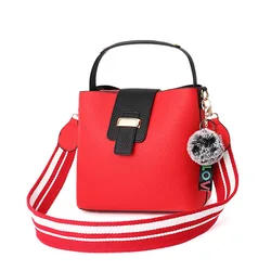 Fashion women leather tote bag shoulder messenger bucket bag
