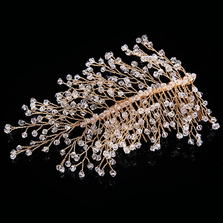 Copper Alloy Tree Shape Wedding Crystal Hair Comb Bridal Hair Comb