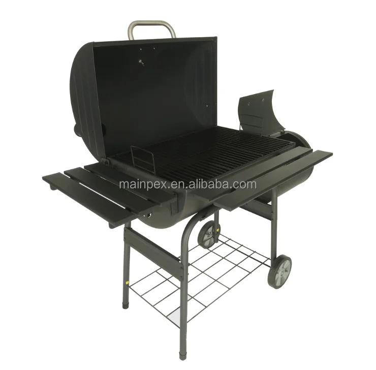 Moveable Barbecue Charcoal BBQ Grill With House Gate Grill Designs