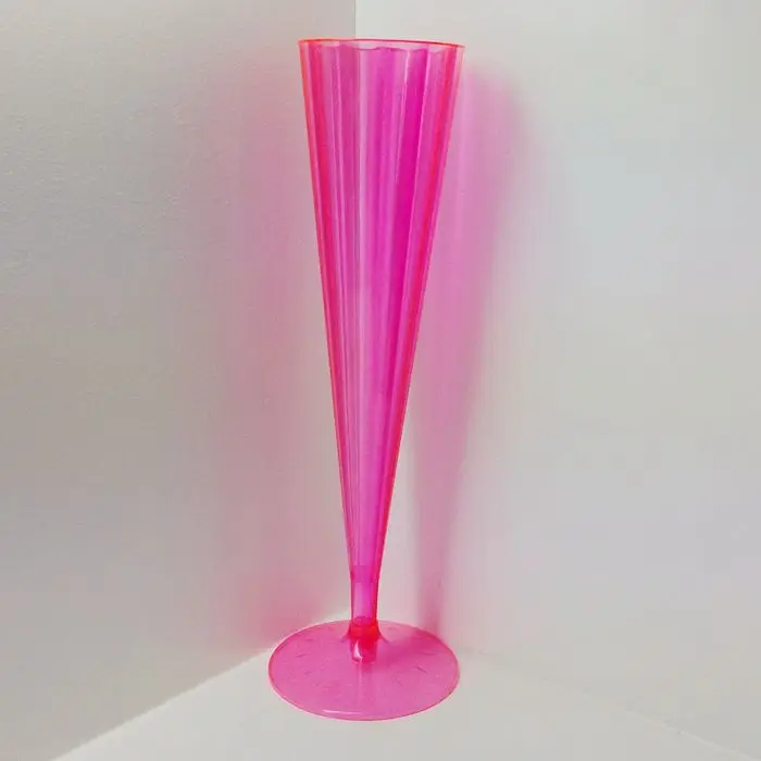 Manufacturer Wholesale 5oz Neon Pink Disposable PS Plastic Champagne Flute