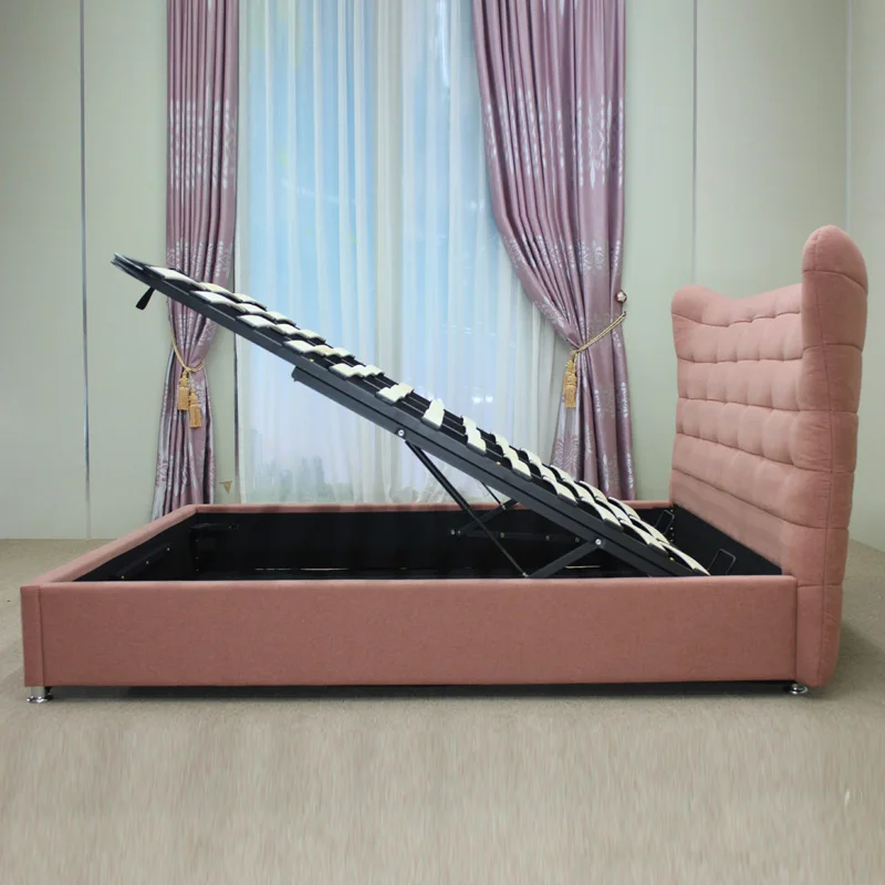 
fabric upholstered hydraulic lift up storage beds 