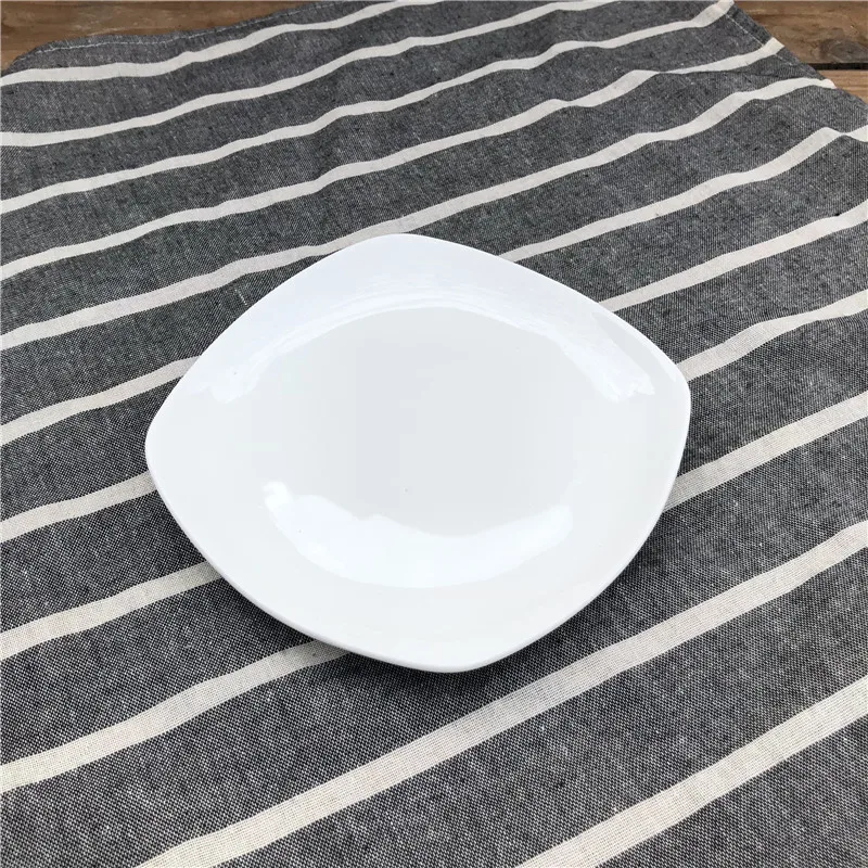 wholesale cheap plain white ceramic dinner plate porcelain plate for restaurant white square plates
