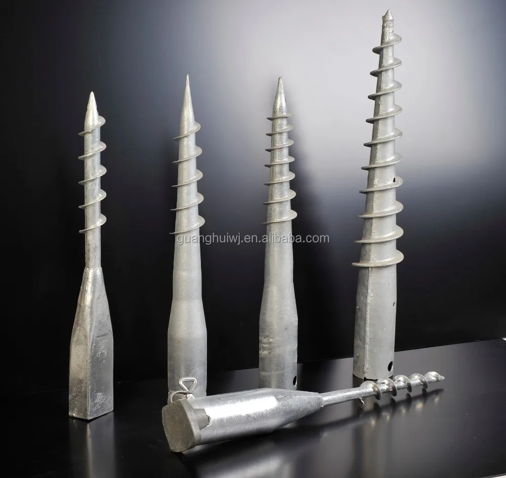 Hot-galvanized WITH FLANGE ground screw helix pile anchor for foundations