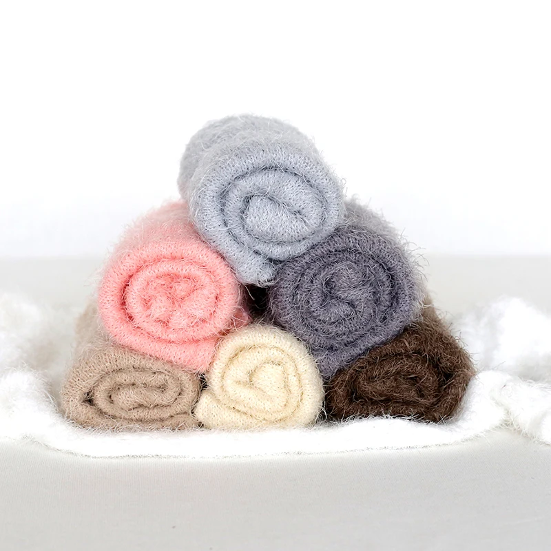 Newborn  stretch knit wrap Fuzzy Jersey wrap Layer photo props Baby soft swaddle blanket Sack Photography props