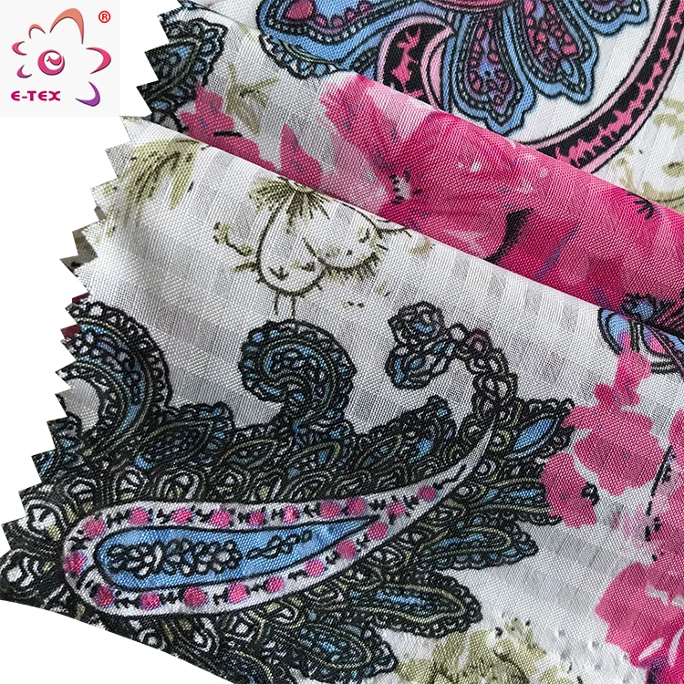 Оптовая продажа, Красивая корейская жаккардовая ткань на заказ, однотонная ткань из полиэстера, шифоновая ткань с итальянским цветочным принтом