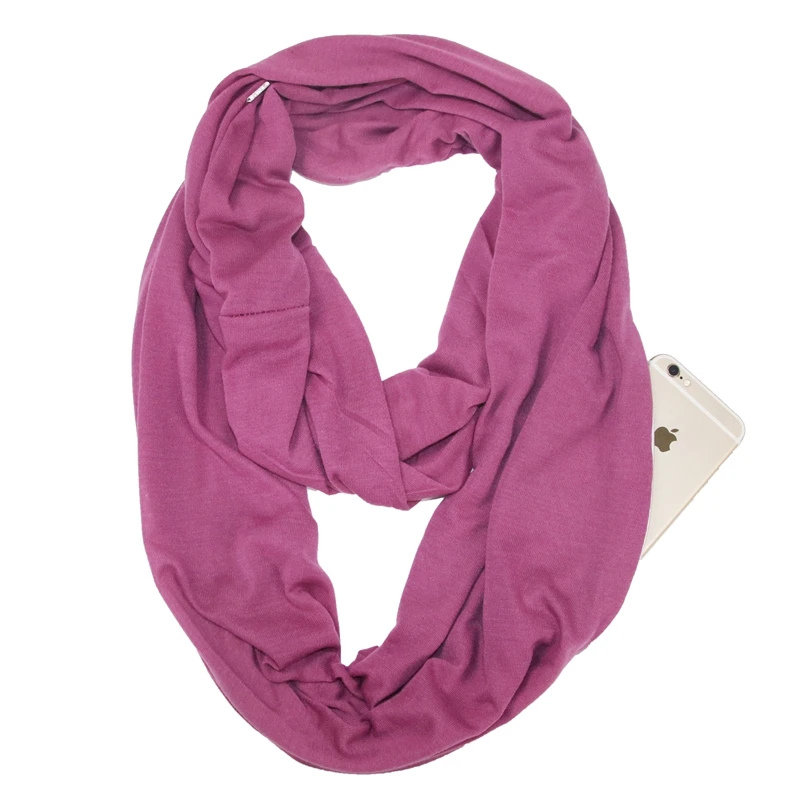 
How sale lady travel Scarf with Hidden Zipper Pocket secret jersey infinityscarf 