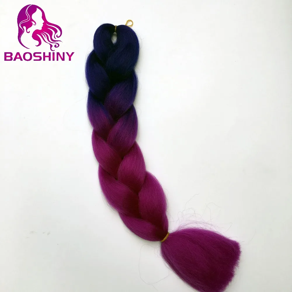 Jumbo Braiding Hair Two Colored Jumbo Braiding Hair Black+Dark Blue