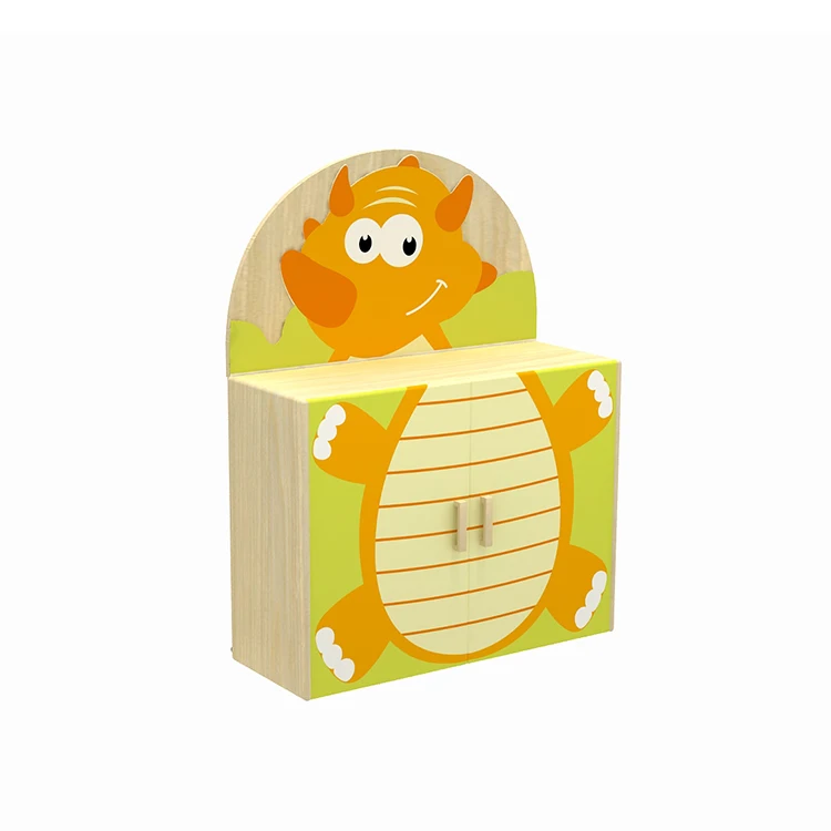Dinosaurs World style kindergarten kids wooden furniture toy storage for indoor playground