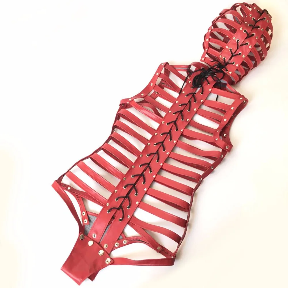 Adult Games Head Hood Body Bondage Restraints Slave BDSM Fetish Mask Leather Harnesses Sex Toys For Couples Sex Products