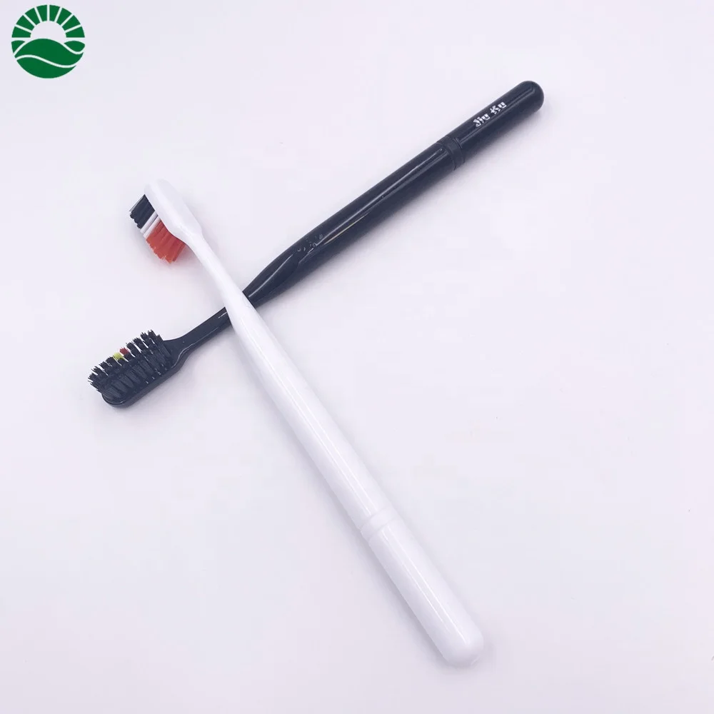 
Popular flag color bristles white and black 2 pack medium softness adult toothbrush 