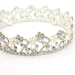 O319 Wholesale pearl crystal crowns and tiaras wedding  bride crown tiaras bridal headpiece bridal headwear