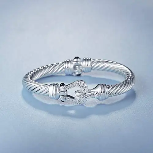 
Fashion Designer Brand Inspired Jewelry Horse Shoe Cable Wire Vintage Bangle Bracelet Beautiful Gifts 