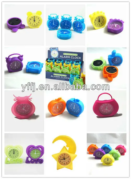 Lovely Mini Silicone Quartz Alarm Clock Candy Color Digaital Table Desk Clock for Kids