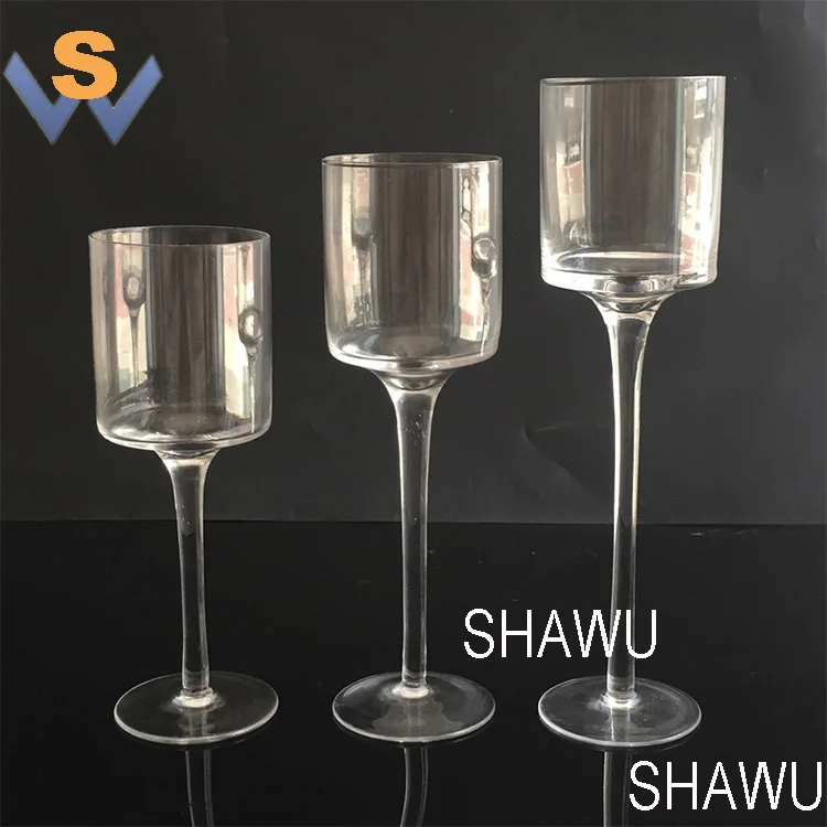 3 glass candle holder set glass cylinder hurricane candleholder for wedding table centerpieces