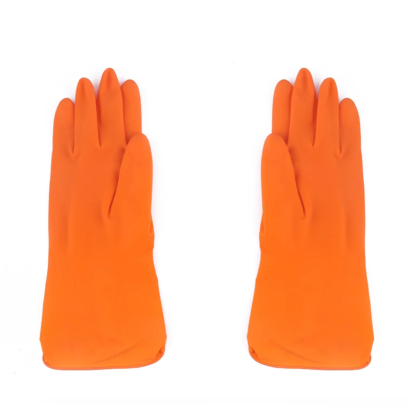 Yellow and Red Household Latex Rubber Gloves 40g-70g Unlined and Flocklined