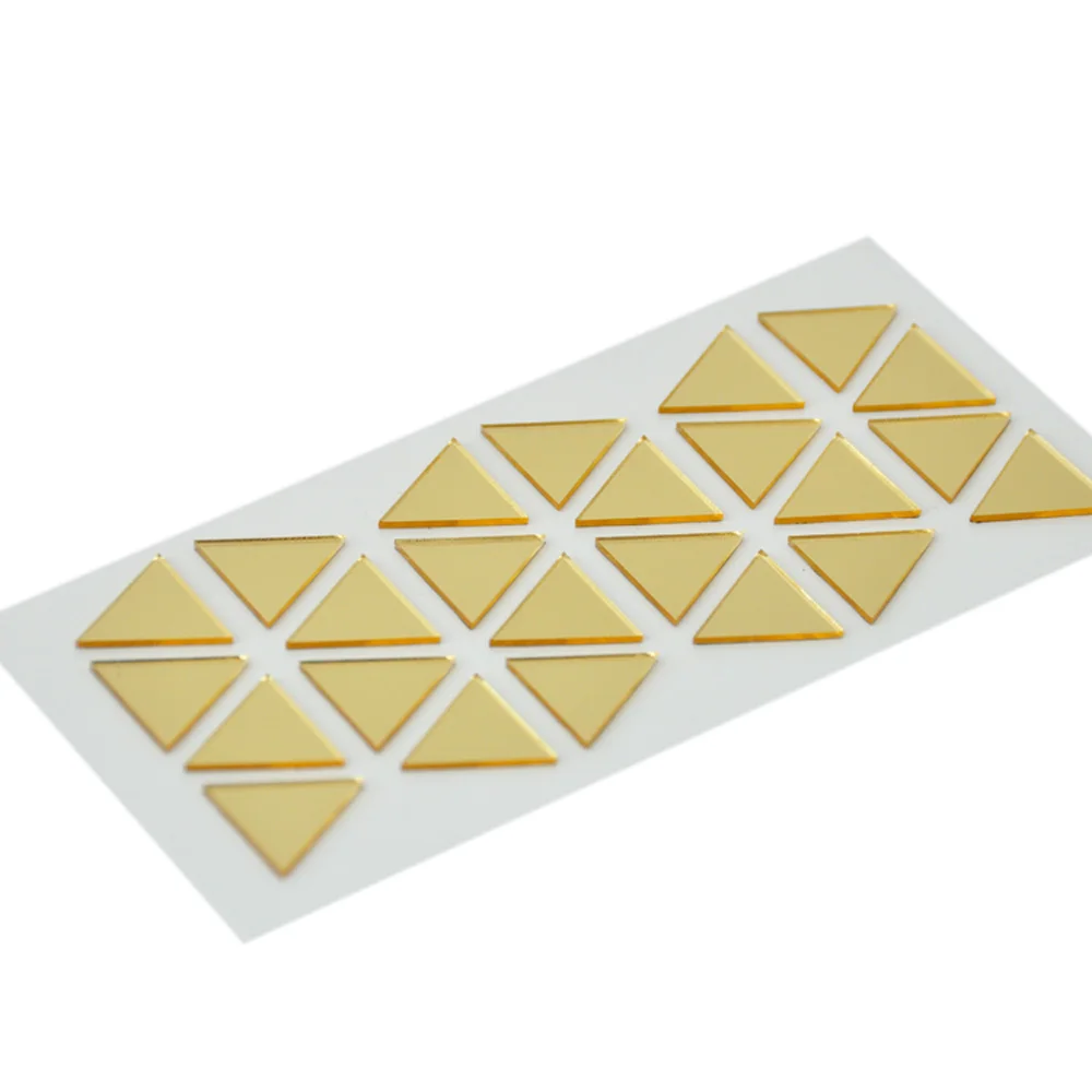 Scrapbooking style diy triangle gold acrylic mirror sticker