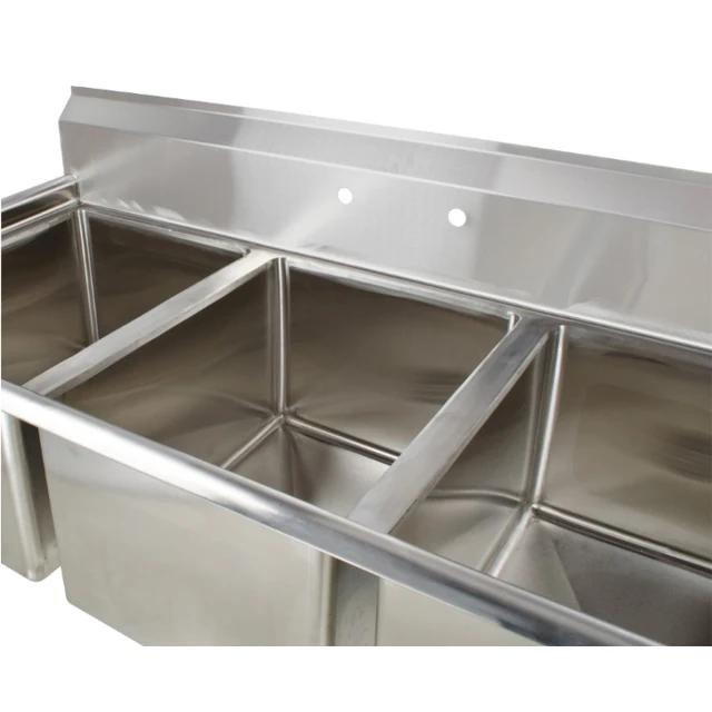 3 Compartment Free Standing Commercial Stainless Steel Sink Wash sinkTable