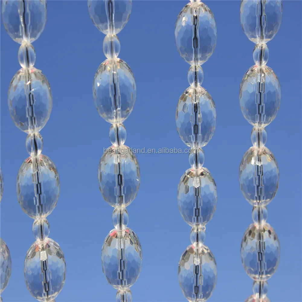 Красивый блестящий Большой Ясно, прогнулся Teardrop diamond акрил круглый шар из бисера занавес для двери окна свет прядь