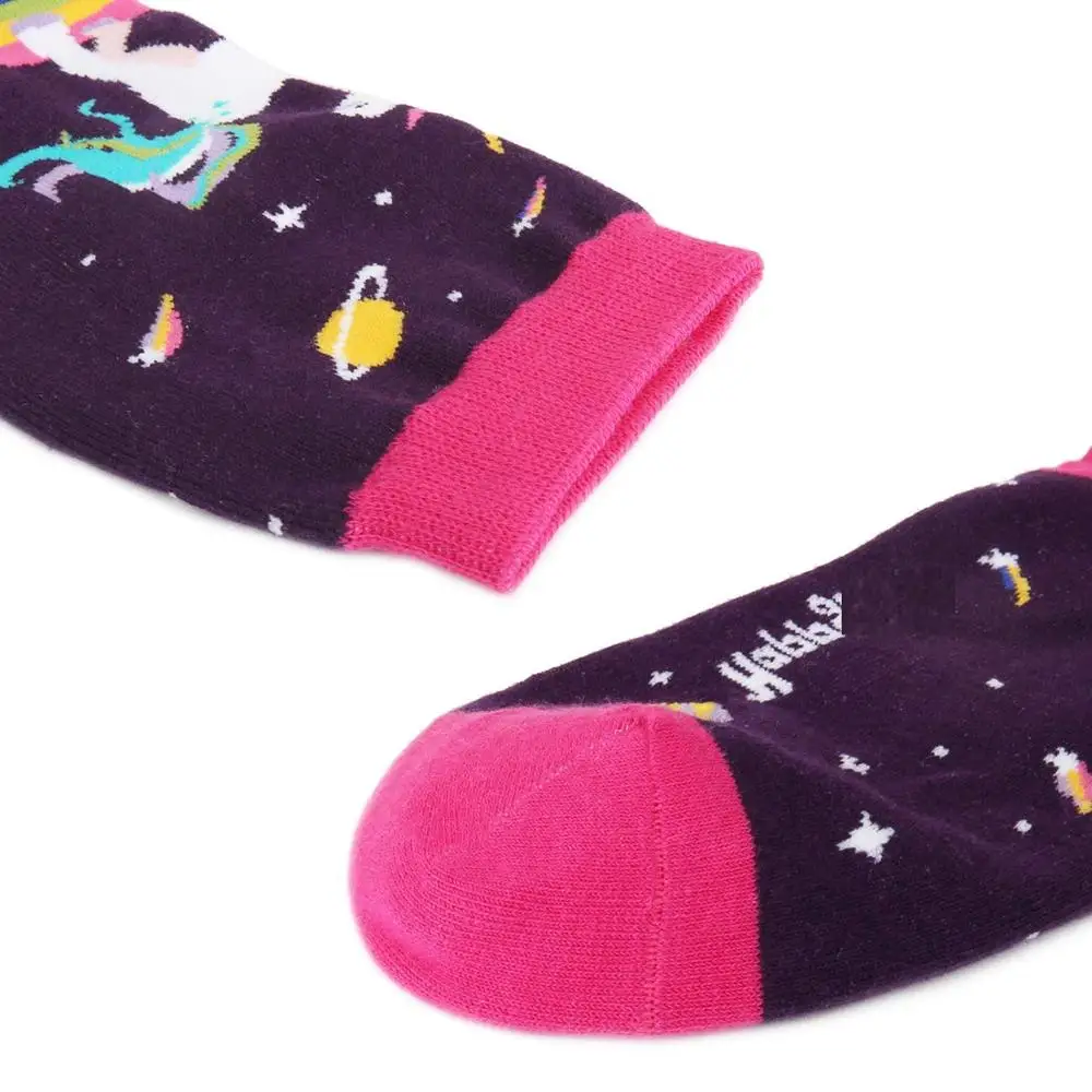 
18537 Women happy comfortable combed cotton my socks Little Pony lovely horse pattern crew socks 