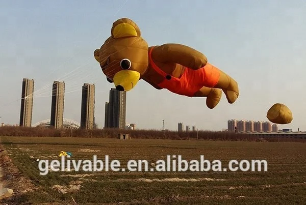 China 5 sqm bear inflatable nylon fabric kite for sale