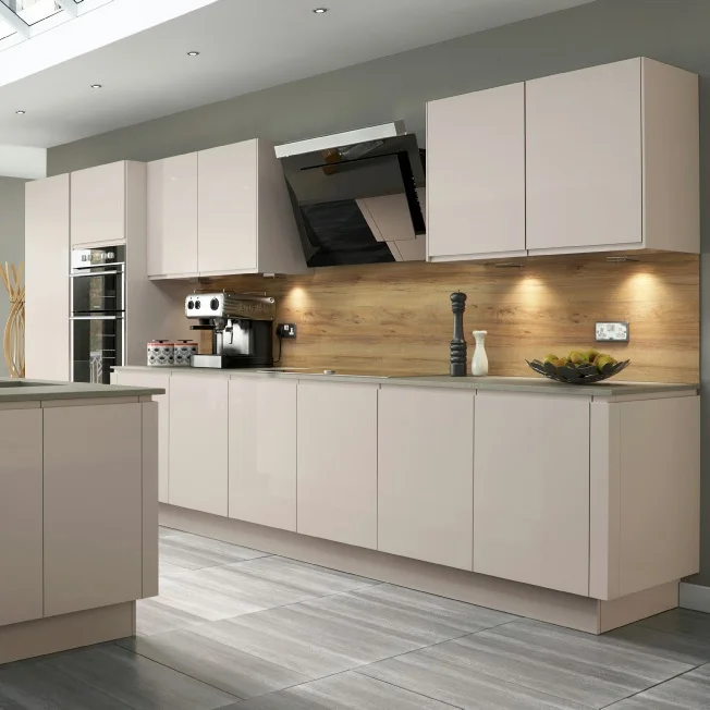 High gloss pvc lacquer coating melamine modern kitchen cabinet