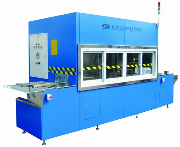 Automatic ultrasonics and pressure spray cleaning machine