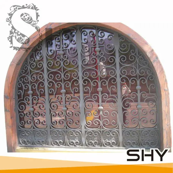 Security Luxury Noble European Design Customized Metal Aluminum Wrought Iron Window Grill Design Window