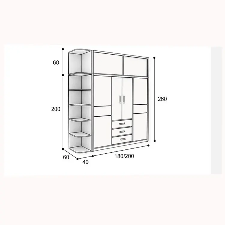 particle board cheap clothes mdf wardrobe furniture for home