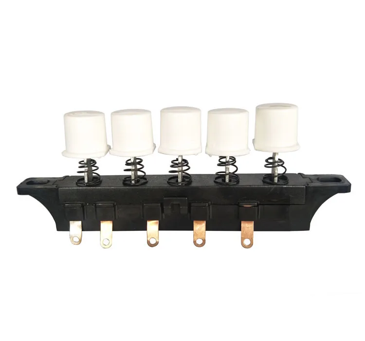 Electric fan piano switch 5 key 3 speed soldering wiring white push button keyboard mechanical switches