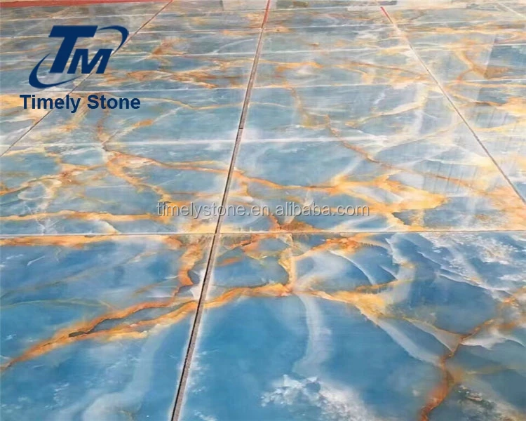 
backlit translucent wall panel blue jade stone raw agate stones 